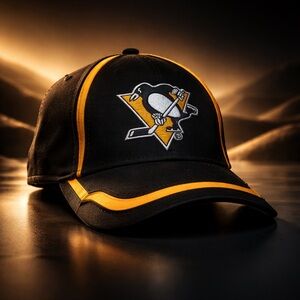 New Pittsburgh Penguins hat cap embroidered black and gold